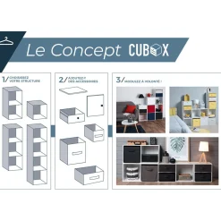 Rangement|Gifi Panière rectangulaire bois naturel Box Cube