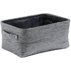Rangement|Gifi Panière rectangulaire gris effet pailleté x2