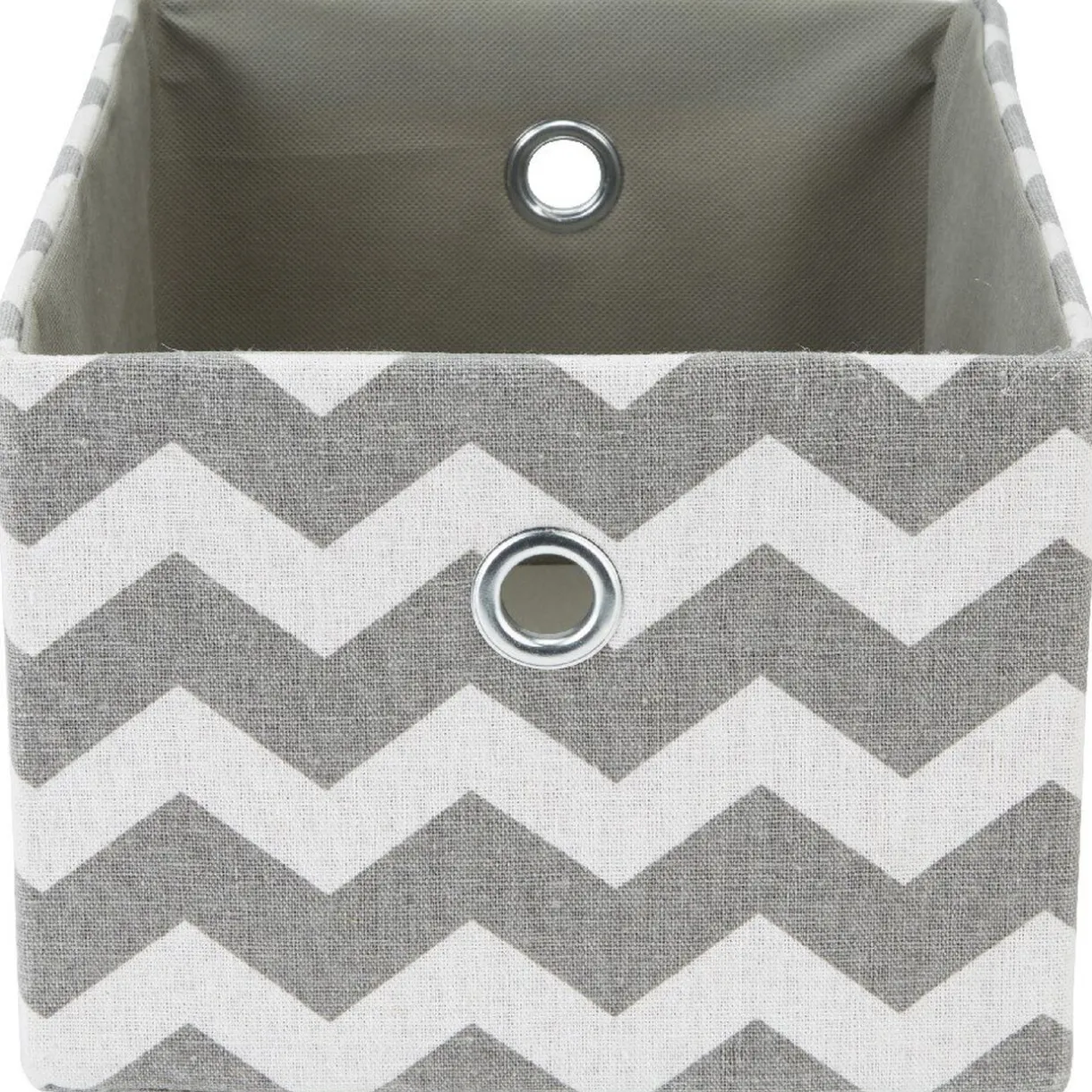 Rangement|Gifi Panière rectangulaire imprimé zig zap gris blanc x3