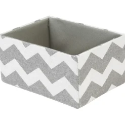 Rangement|Gifi Panière rectangulaire imprimé zig zap gris blanc x3