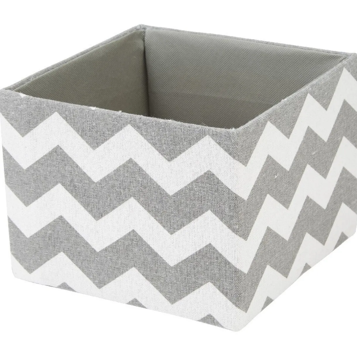 Rangement|Gifi Panière rectangulaire imprimé zig zap gris blanc x3