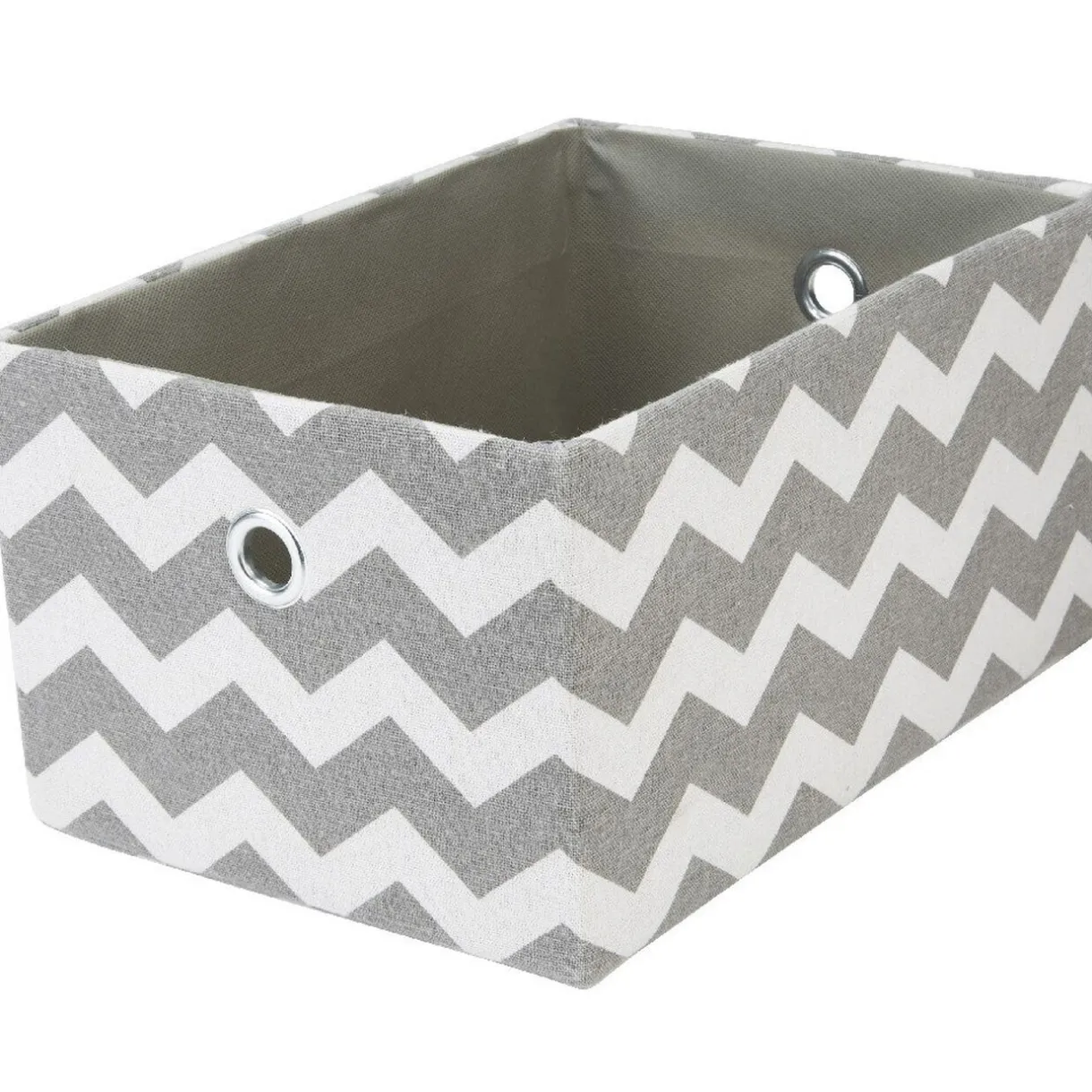 Rangement|Gifi Panière rectangulaire imprimé zig zap gris blanc x3