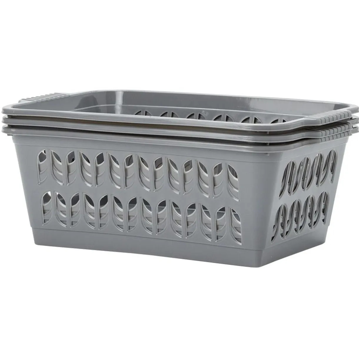 Rangement|Gifi Panière rectangulaire L.30 cm plastique x3