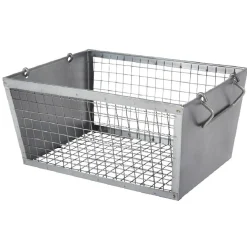 Rangement|Gifi Panière rectangulaire métal ajouré gris H. 15,5 cm