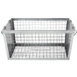 Rangement|Gifi Panière rectangulaire métal ajouré gris H. 20 cm