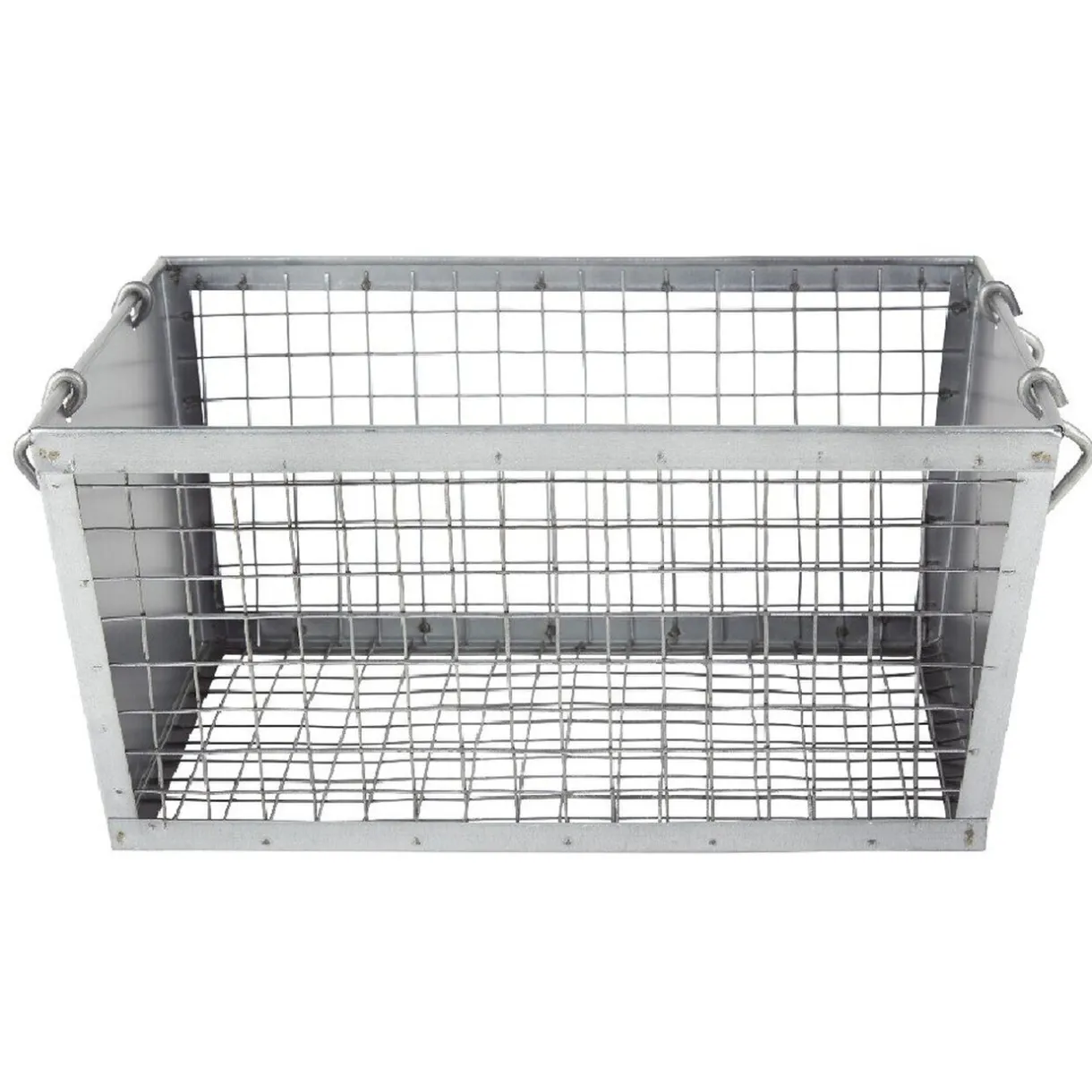 Rangement|Gifi Panière rectangulaire métal ajouré gris H. 20 cm