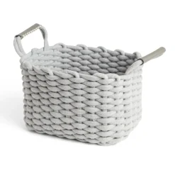 Rangement|Gifi Panière rectangulaire tricot coton gris 35x20xH25cm
