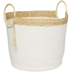 Rangement|Gifi Panière ronde avec anses blanc naturel Ø40,5xH35 cm - RONDA