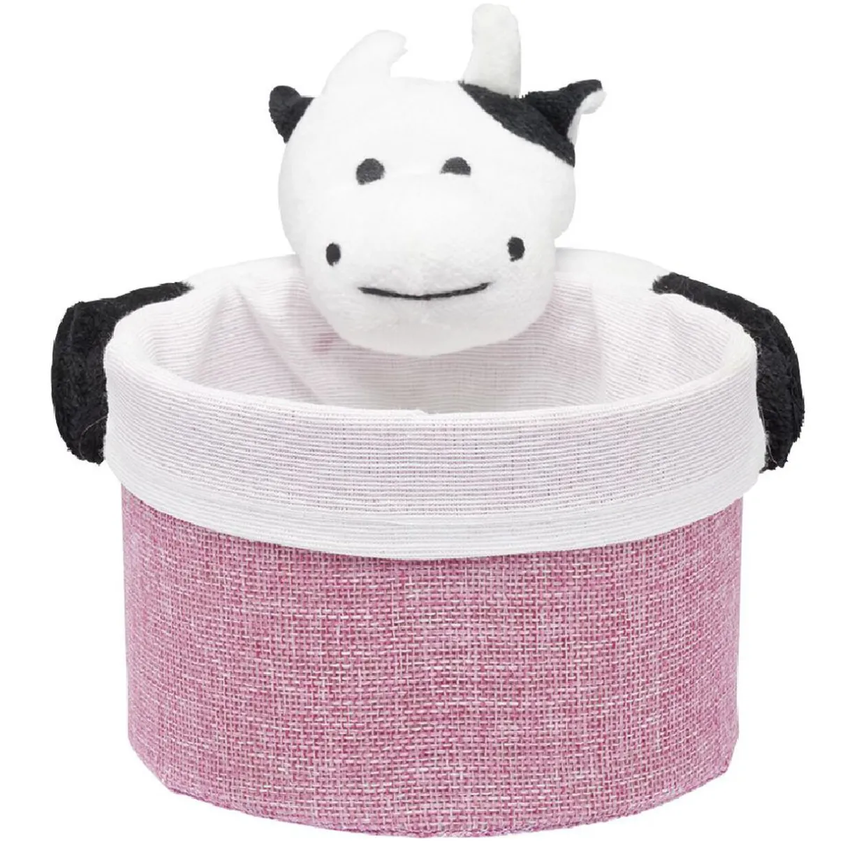 Rangement|Gifi Panière ronde avec peluche animal Ø15 x H.14 cm