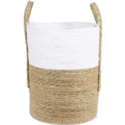 Rangement|Gifi Panière ronde blanc naturel Ø40xH50 cm