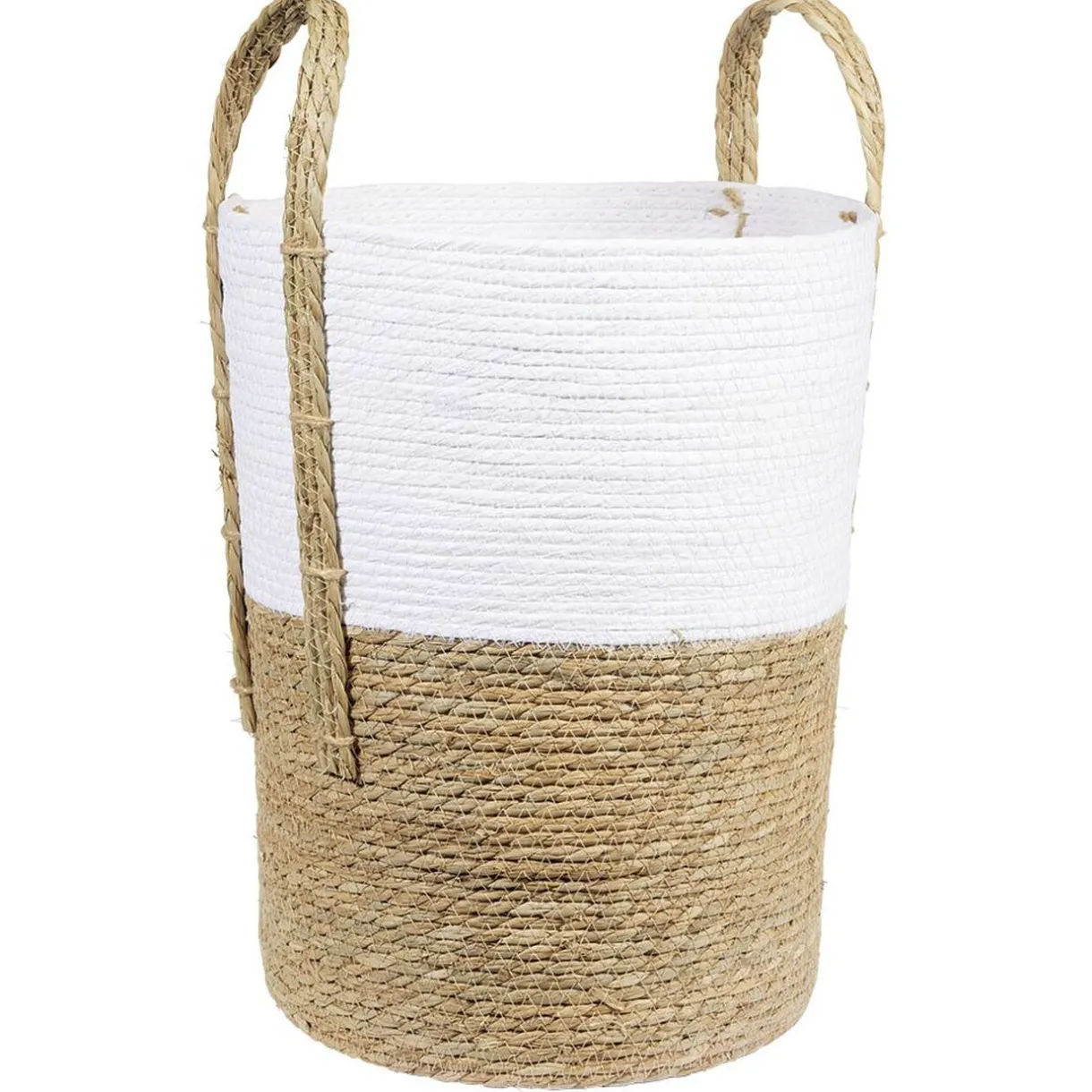 Rangement|Gifi Panière ronde blanc naturel Ø35xH45 cm