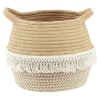 Rangement|Gifi Panière ronde coton tissé naturel décor macramé Ø28xH.23 cm