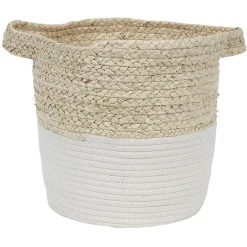 Rangement|Gifi Panière ronde en coton tissé blanc naturel H28 cm