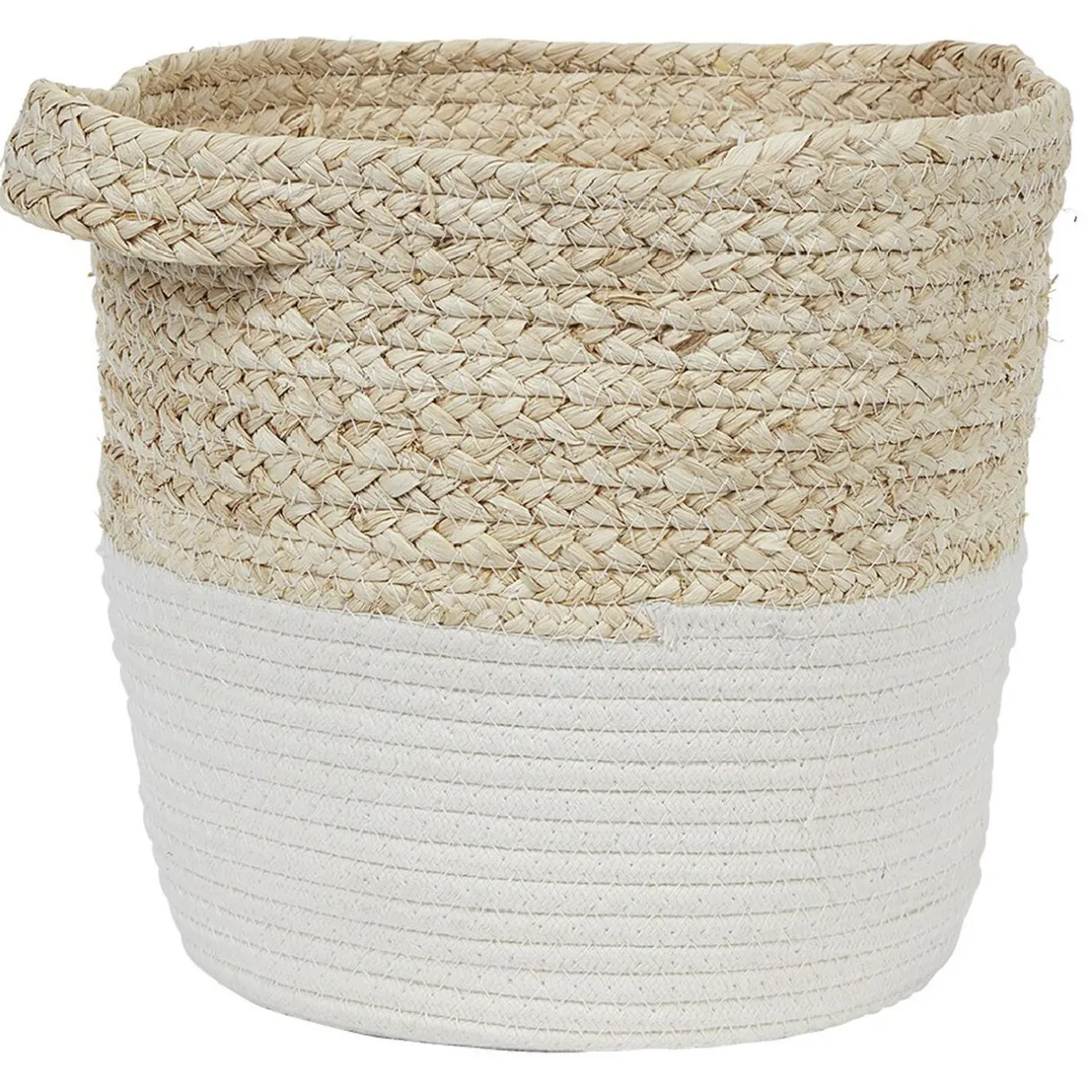 Rangement|Gifi Panière ronde en coton tissé blanc naturel H28 cm
