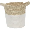Rangement|Gifi Panière ronde en coton tissé blanc naturel H26 cm