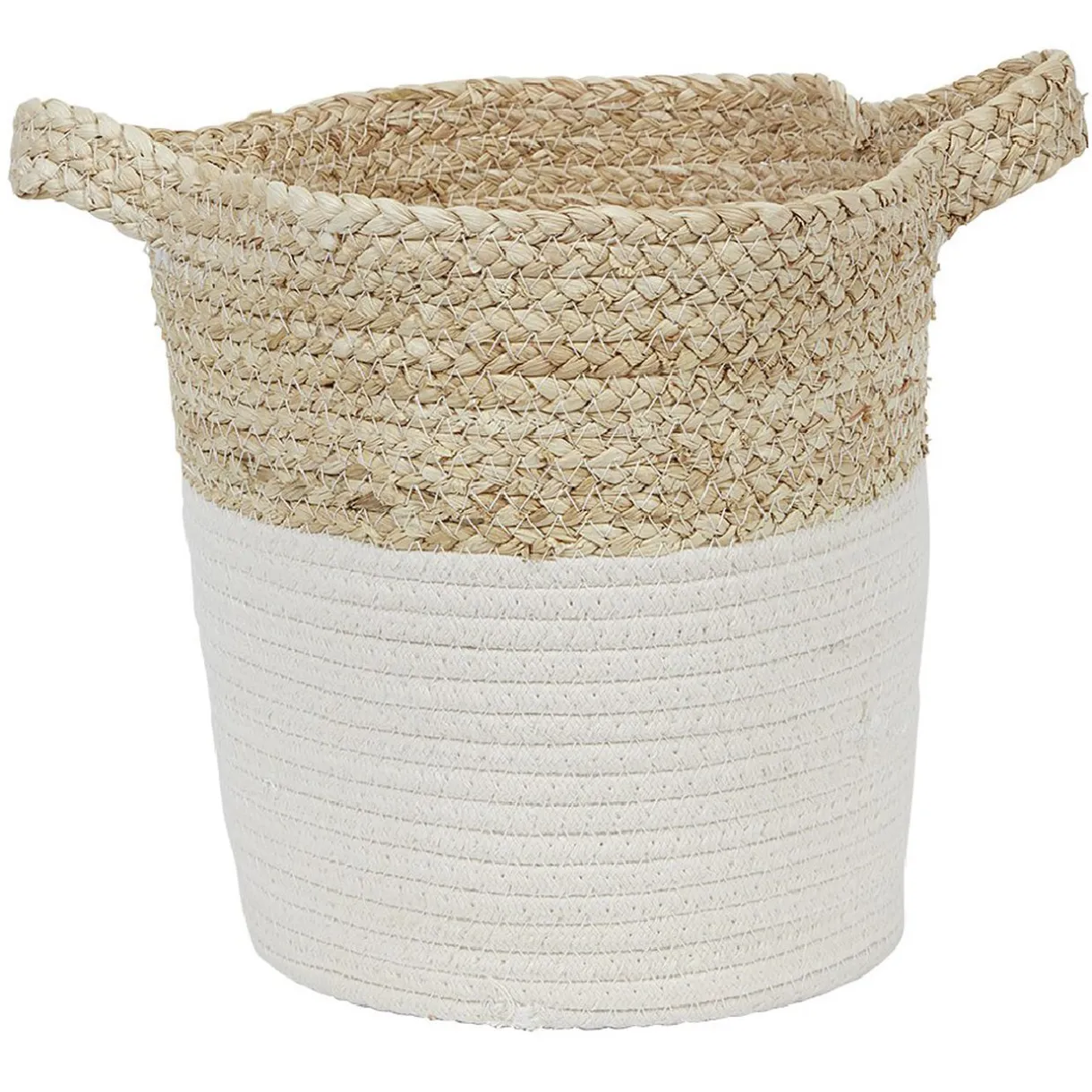 Rangement|Gifi Panière ronde en coton tissé blanc naturel H26 cm