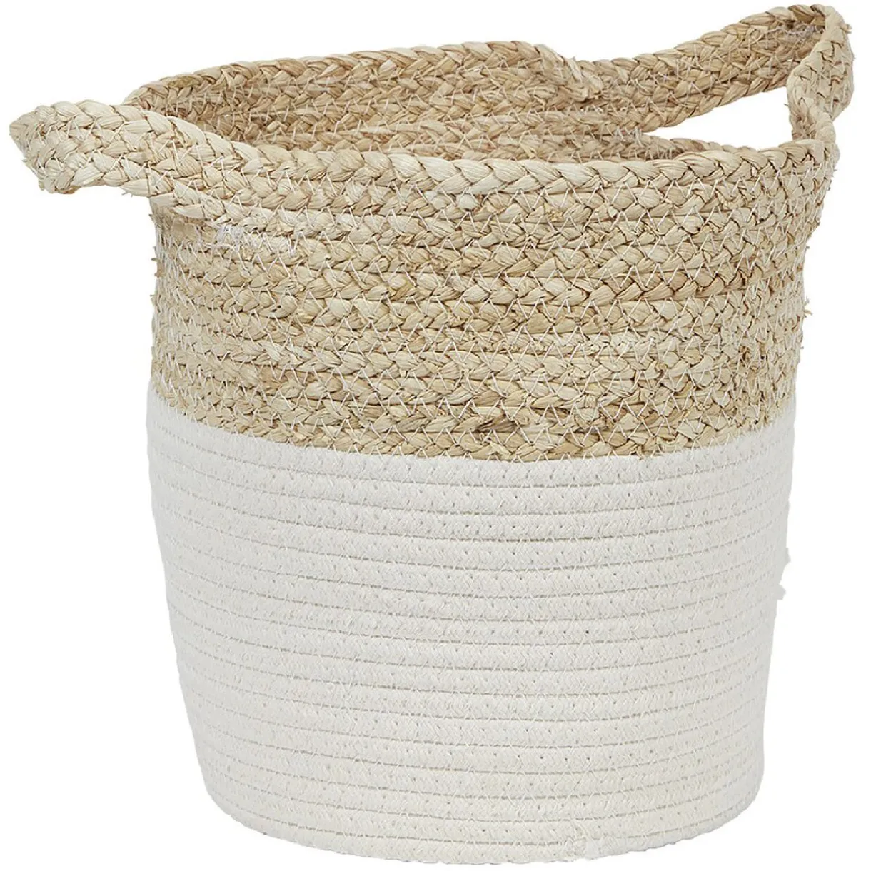 Rangement|Gifi Panière ronde en coton tissé blanc naturel H26 cm