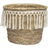 Rangement|Gifi Panière ronde en jonc décor macramé Ø19 cm