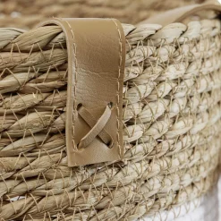 Rangement|Gifi Panière ronde en jute naturel bandes blanches Ø25xH30 cm - LENA