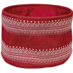 Rangement|Gifi Panière ronde en laine rouge et blanc