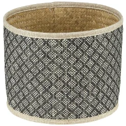 Rangement|Gifi Panière ronde fibre tressée noir naturel Ø22xH.17 cm