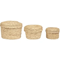 Rangement|Gifi Panière ronde jonc tressé avec couvercle x3