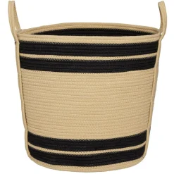 Rangement|Gifi Panière ronde naturel bandes noires Ø43xH43 cm - SAMI