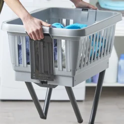 Entretien Du Linge|Gifi Panière sur pieds grise