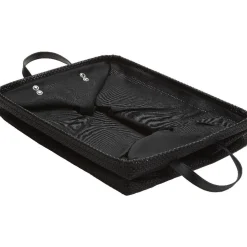 Rangement|Gifi Panière textilène pliable avec anses simili cuir noir L45 cm