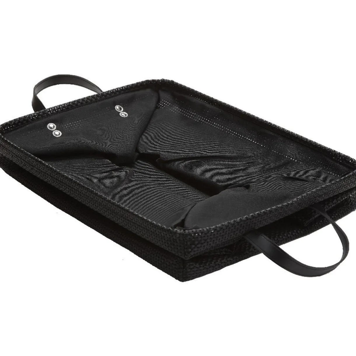 Rangement|Gifi Panière textilène pliable avec anses simili cuir noir L45 cm