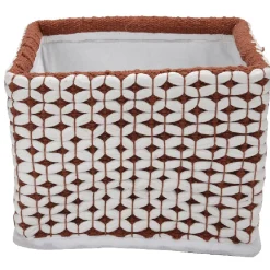 Rangement|Gifi Panière tissu crocheté bicolore L 34x l 24 x H 20 cm