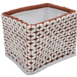Rangement|Gifi Panière tissu crocheté bicolore L 34x l 24 x H 20 cm