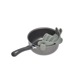 Passoire casserole à clips silicone gris^Gifi Discount