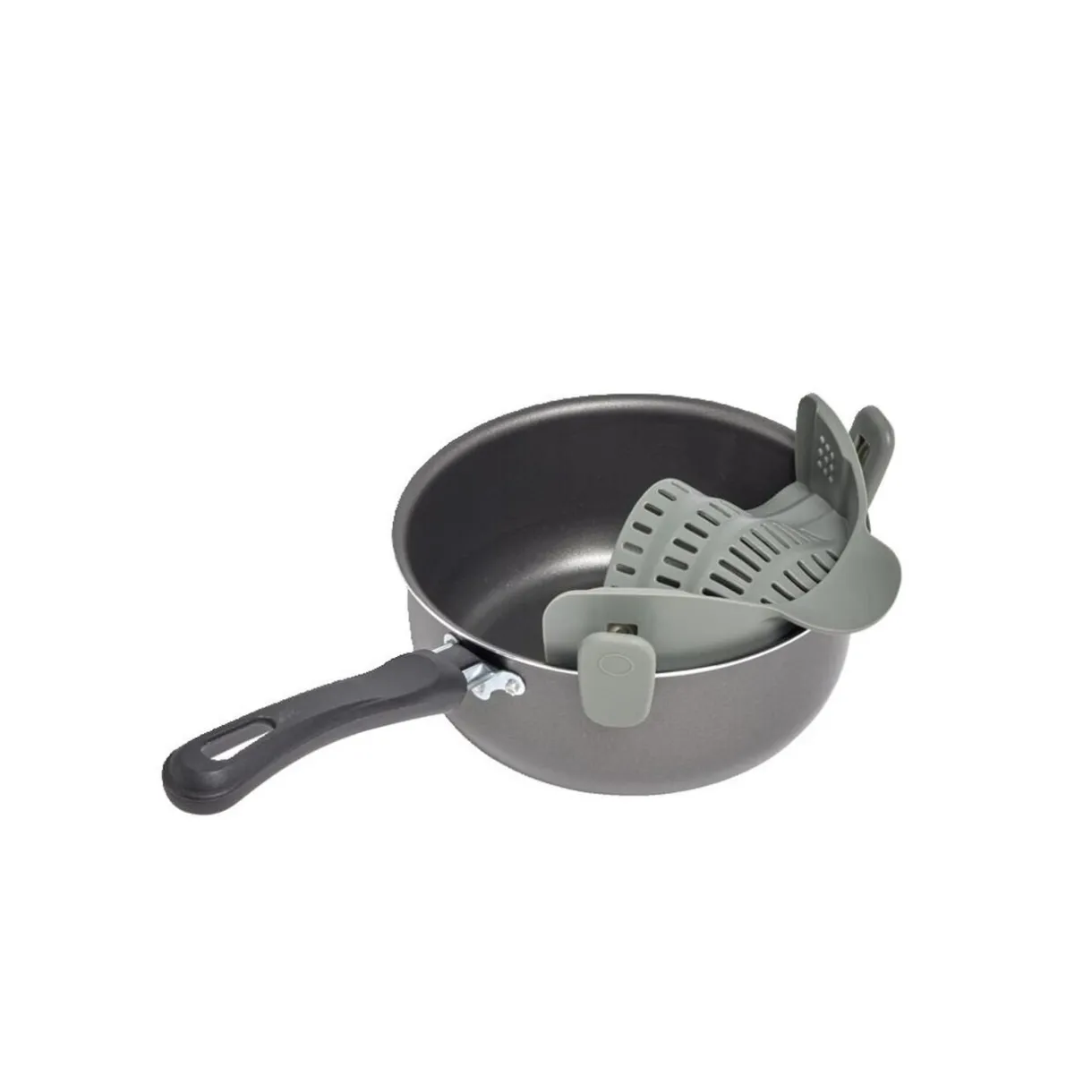 Passoire casserole à clips silicone gris^Gifi Discount