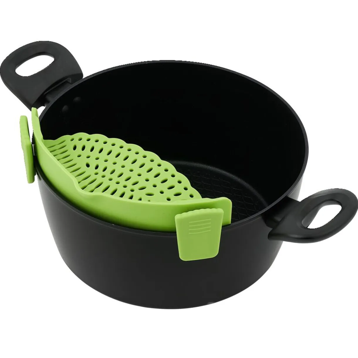 Passoire casserole à clips silicone gris^Gifi Discount