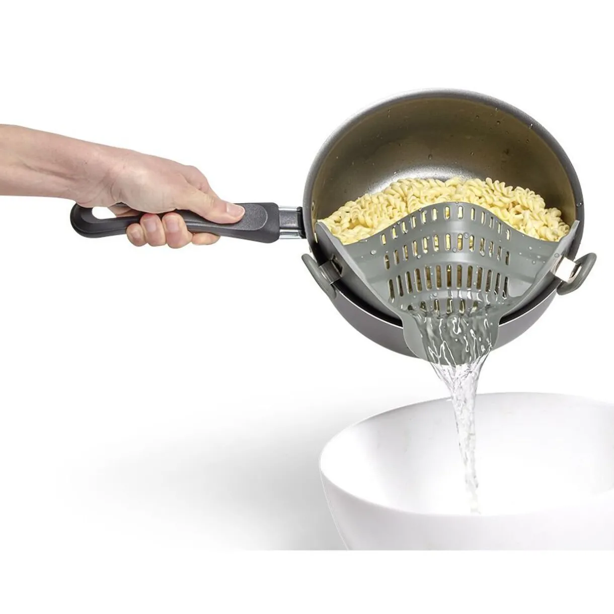 Passoire casserole à clips silicone gris^Gifi Discount