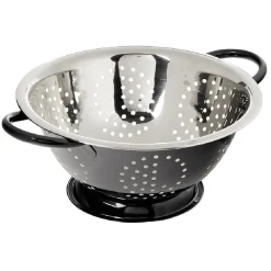 Passoire ronde en inox noir et gris^Gifi