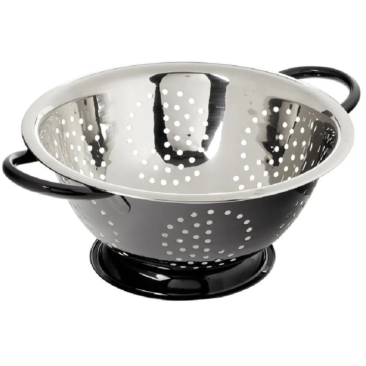 Passoire ronde en inox noir et gris^Gifi