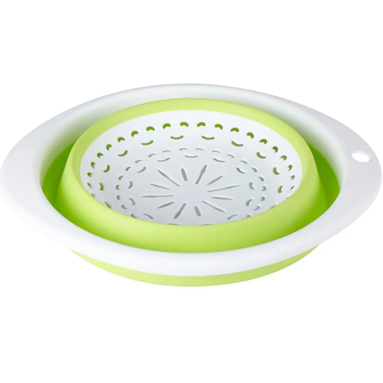 Passoire rétractable verte et blanche^Gifi Online