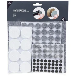 Gifi Patin adhésif en feutre blanc gris noir x125
