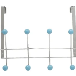 Rangement|Gifi Patère de porte 8 crochets boule bleu