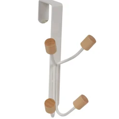 Rangement|Gifi Patère de porte 4 crochets en métal et bois