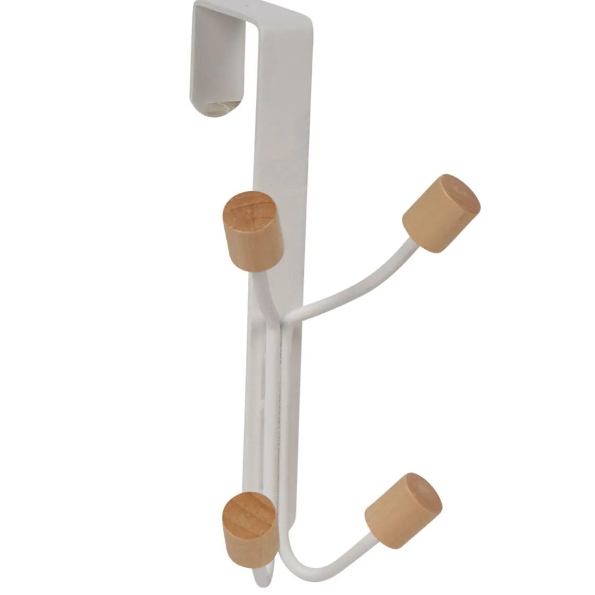 Rangement|Gifi Patère de porte 4 crochets en métal et bois