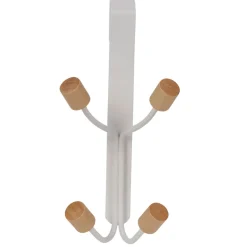 Rangement|Gifi Patère de porte 4 crochets en métal et bois