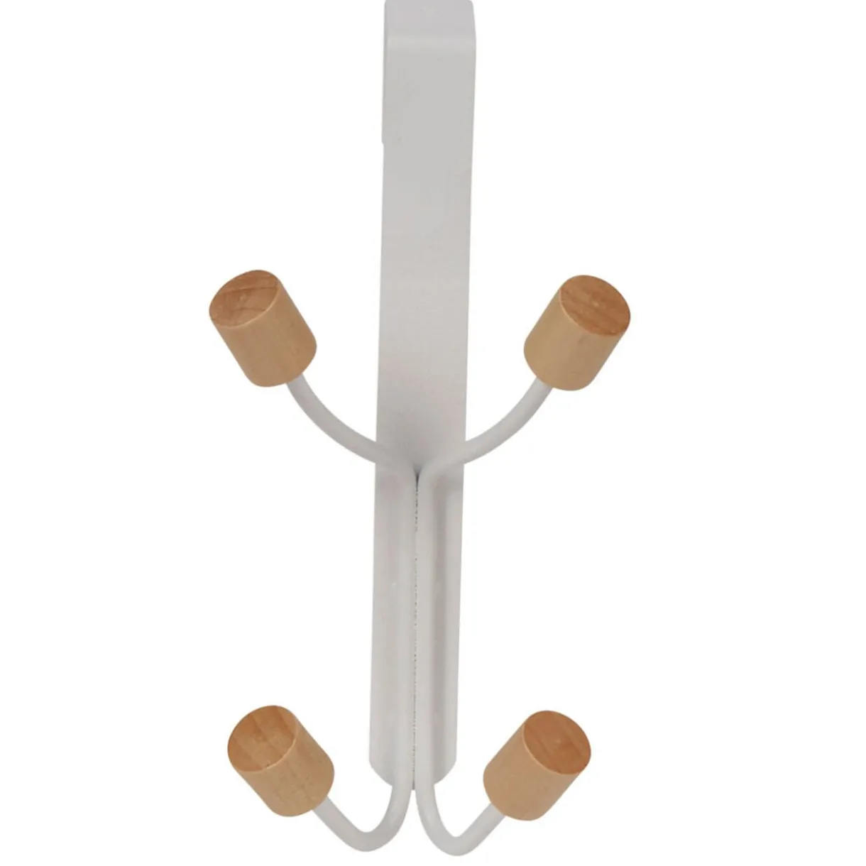 Rangement|Gifi Patère de porte 4 crochets en métal et bois