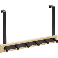 Rangement|Gifi Patère de porte 6 crochets métal et bambou