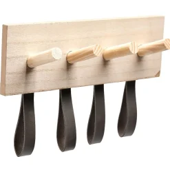 Rangement|Gifi Patère en bois 4 crochets effet simili