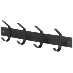 Rangement|Gifi Patère en métal noir 4 crochets L40cm