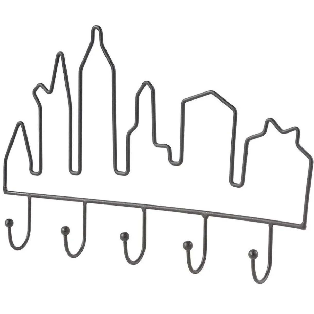 Rangement|Gifi Patère indus métal noir 5 crochets L30,5cm