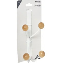 Rangement|Gifi Patère métal et bois 4 crochets